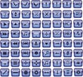 Dark blue square glass buttons Royalty Free Stock Photo