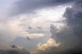 Dark Blue Storm Clouds in Summer Hot Daytime Royalty Free Stock Photo