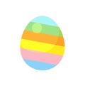 Dark blue striped easter egg with green and red diagonal lines vector illustration