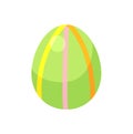 Dark blue striped easter egg with green and red diagonal lines vector illustration