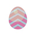 Dark blue striped easter egg with green and red diagonal lines vector illustration