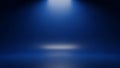 Dark Blue Studio Background with Soft Spotlight and Reflection image photo Royalty Free Stock Photo