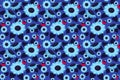 Dark blue sunflower seamless pattern