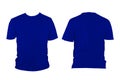 Dark blue t-shirt with round neck, collarless and sleeves