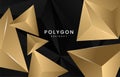 Abstract golden polygon triangles shape.