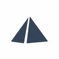 Dark blue triangle shape with a split design Royalty Free Stock Photo