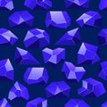 Dark blue vector crystals seamless pattern