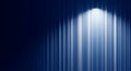 Dark blue vertical ribbed surface with bright spotlight illumination background Royalty Free Stock Photo