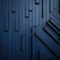 Dark Blue Wall With Batten Pattern. Generative AI