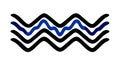 Dark Blue Wavy Zigzag Lines Art, vector design Generative AI Royalty Free Stock Photo