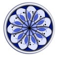 Dark Blue Website Button with 3D Symmetrical Floral Design Royalty Free Stock Photo