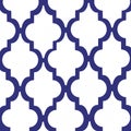 Dark blue and white  quatrefoil abstract pattern digital illustration Royalty Free Stock Photo