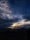 Dark blues skyy at 5pm, sunset Royalty Free Stock Photo