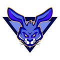 Dark bluish rabbit mascot logo