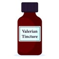 Dark bottle of valerian tincture vector illustration isolated on white background