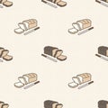 Dark Bread Seamless Pattern Vector baked bakery wallpaper background