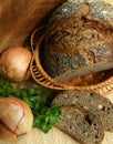 Dark bread with seeds and with poppy