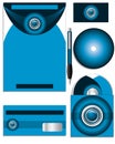 Dark and bright blue company vector set