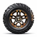 Dark Bronze Atv Tire With Gold Wheels - Pctem0099061 Off Road Wheel Design