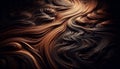 Abstract Wood Grain Waves Dark Bronze Texture: Organic Flowing Patterns Interior Decor Element Royalty Free Stock Photo