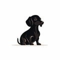 Dark And Brooding Dachshund Dog Logo Vector Illustration Royalty Free Stock Photo