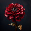Dark And Brooding Handcrafted Objects A Photorealistic Composition Of A Big Red Flower