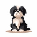 Dark And Brooding Shih Tzu Dog Vector Illustration Royalty Free Stock Photo