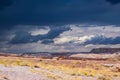 Angry storm clouds over the Painted Desert of Arizona