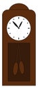 Dark brown antique wall clock vector illustration