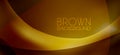 Dark brown background with curved gold line. Vector graphics Royalty Free Stock Photo