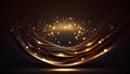 Dark brown background digital signature with particles sparkling waves curtains and areas with deep depths The particles