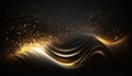 Dark brown background digital signature with particles sparkling waves curtains and areas with deep depths The particles