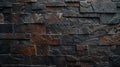 Dark brown and black brick wall texture background Royalty Free Stock Photo