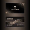 Dark brown business card template gears background, visiting card vector illustration