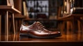 dark brown classic shoes for man new collection shine. Royalty Free Stock Photo