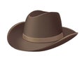 Dark Brown Cowboy Hat Vector Illustration Royalty Free Stock Photo