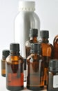 Dark brown glass bottles for cosmetic lotions, serums, oils