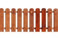 Brown hardwood fence isolated on a white background Royalty Free Stock Photo