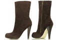 Dark brown high-heeled boots