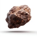 Dark Brown Irregular Rock on White Background Royalty Free Stock Photo