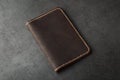 Dark Brown Leather Passport Cover. Genuine leather, handmade