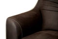 Dark Brown leather sofa, close up detail. Interior Furniture showroom photography