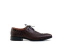 Dark brown Men`s Oxfords shoes from crocodile leather