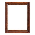 Dark brown natural color empty wooden picture frame