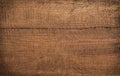 Dark brown scratched wooden cutting board. Wood texture