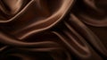 Dark Brown Silk Fabric Texture with Beautiful Waves. Elegant Background for a Luxury Product Royalty Free Stock Photo