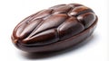 Dark brown textured oval object isolated on white. Generative AI Royalty Free Stock Photo