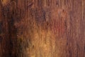 Dark brown wooden table background with light below. Empty rustic old grunge decorative wood surface with strict wooden Royalty Free Stock Photo