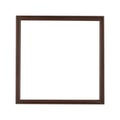 Dark brown wooden vintage frame for painting or picture isolated on a white background Royalty Free Stock Photo