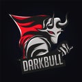 Dark bull mascot logo vector illustration.